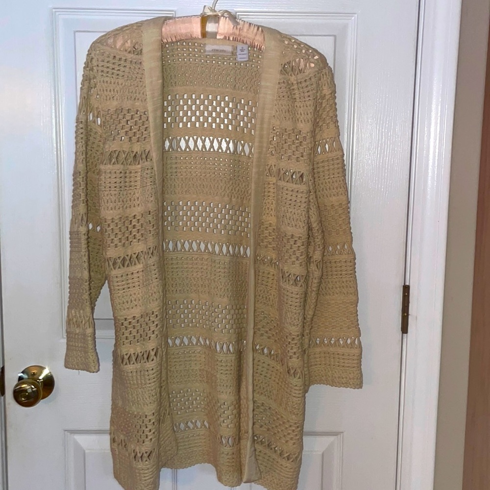 Chico’s Simply gorgeous like new knit sweater size 0. Beautiful piece.